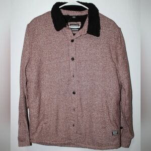 Red Heather Grizzly Griptape Sherpa Fleece Lined Mens Jacket Medium